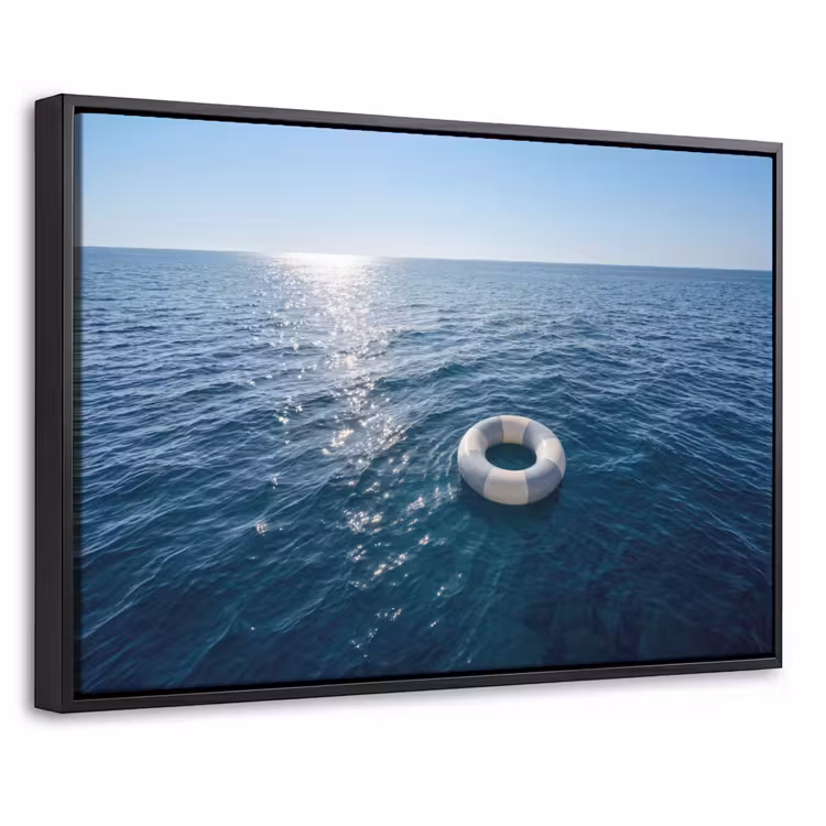 Canvas met lijst - Oceaan - Zwemband - Horizon — 1