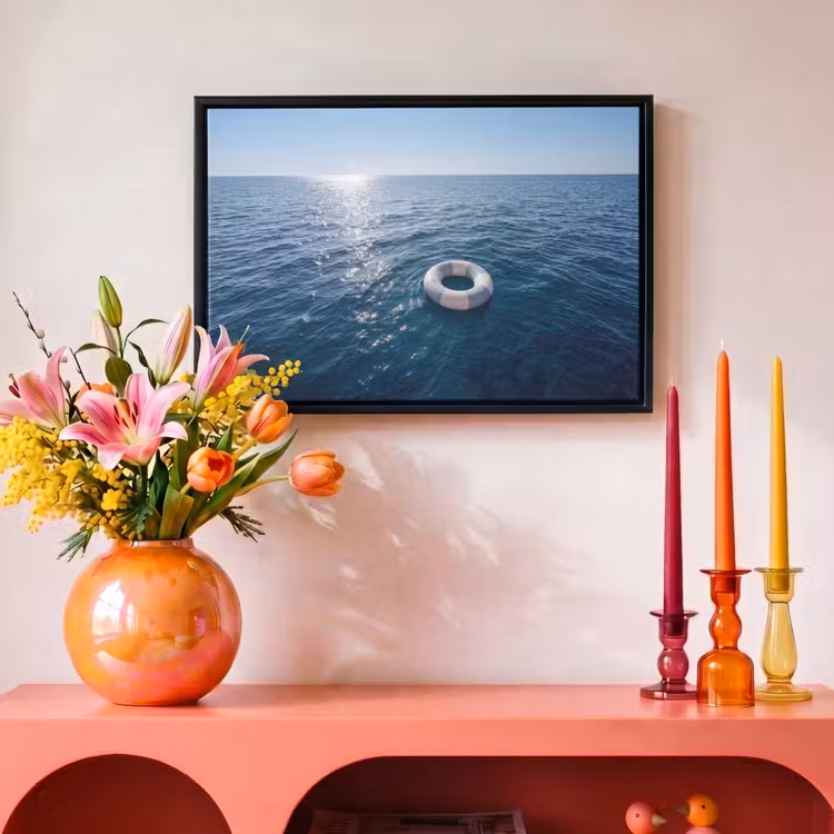 Canvas met lijst - Oceaan - Zwemband - Horizon — 4