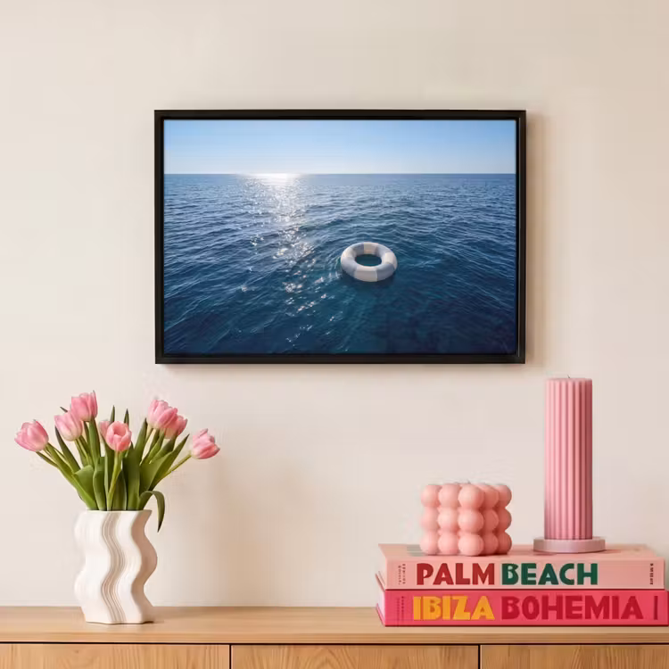 Canvas met lijst - Oceaan - Zwemband - Horizon — 8