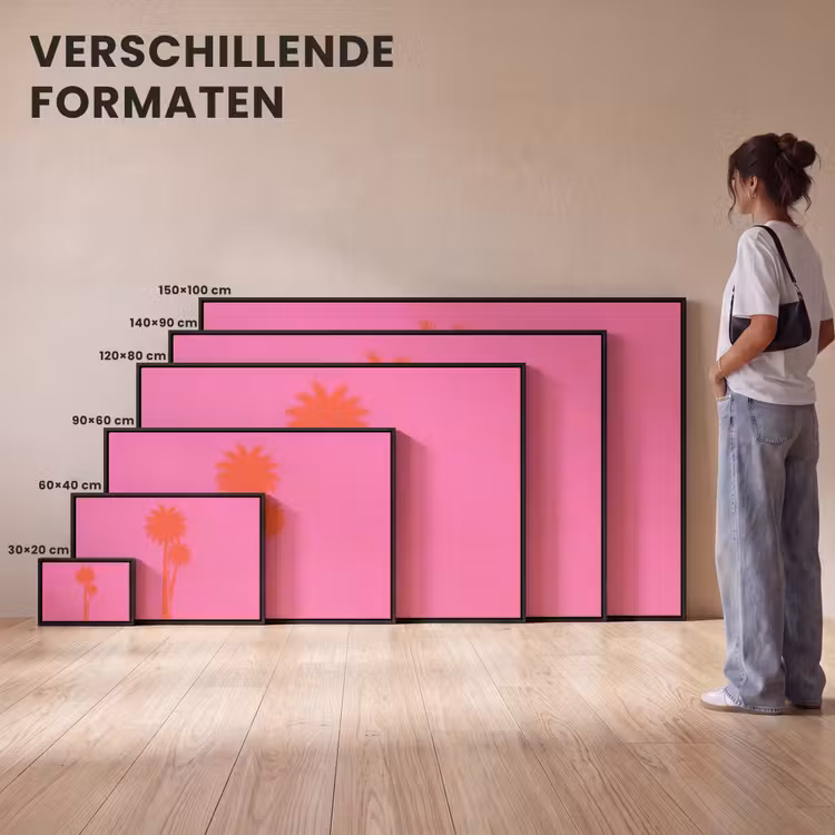 Canvas met lijst - Palmbomen - Modern - Roze — 7