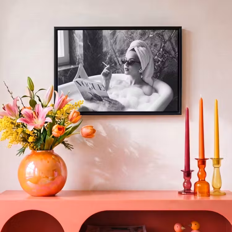 Canvas met lijst - Relaxt - Bad - Zwart - Wit — 4