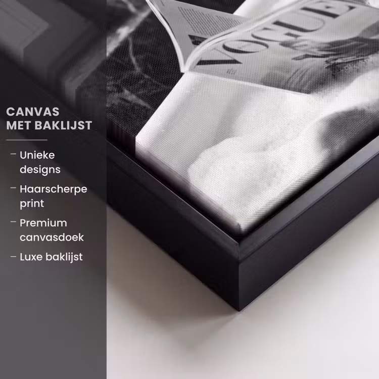 Canvas met lijst - Relaxt - Bad - Zwart - Wit — 5