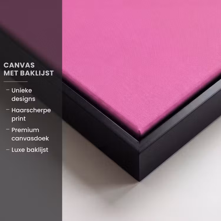 Canvas met lijst - Smiley - Vrolijk - Roze — 5