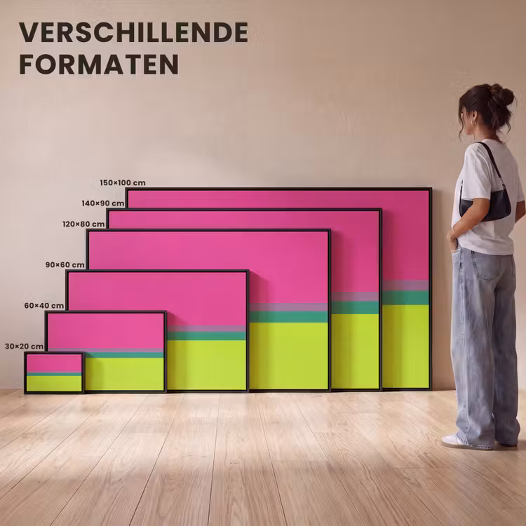 Canvas met lijst - Strepen - Modern - Kleurrijk — 7