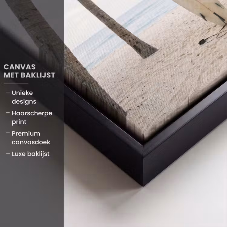 Canvas met lijst - Surfboard - Palmbomen - Kleurrijk — 5