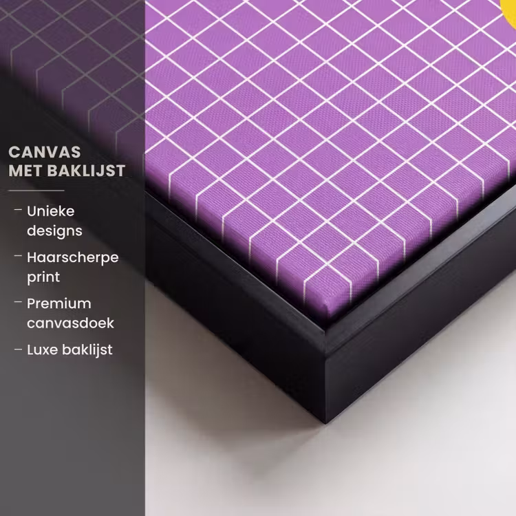 Canvas met lijst - Tekst - Eend - Paars — 5
