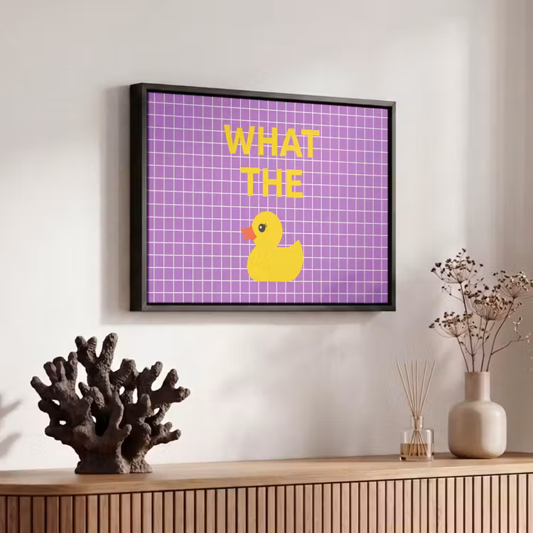 Canvas met lijst - Tekst - Eend - Paars — 6
