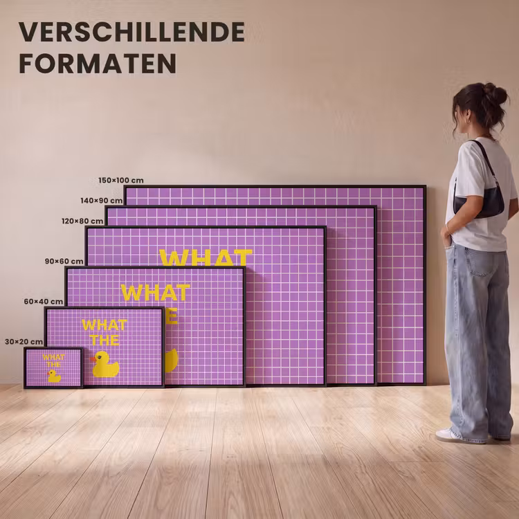 Canvas met lijst - Tekst - Eend - Paars — 7