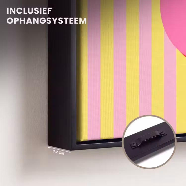 Canvas met lijst - Tekst - Strepen - Roze — 3