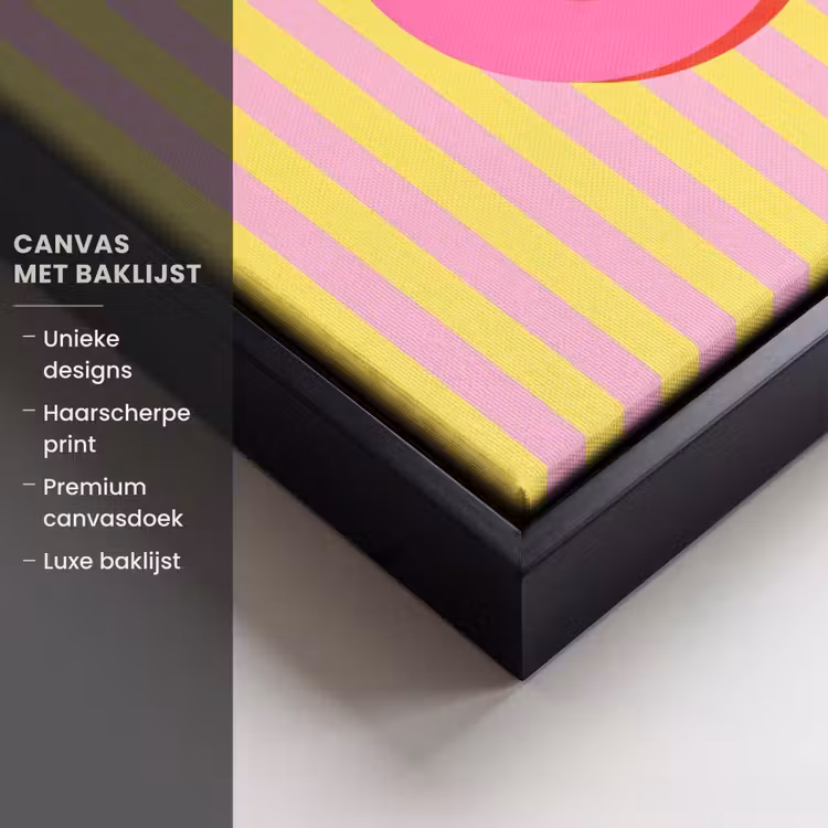 Canvas met lijst - Tekst - Strepen - Roze — 5