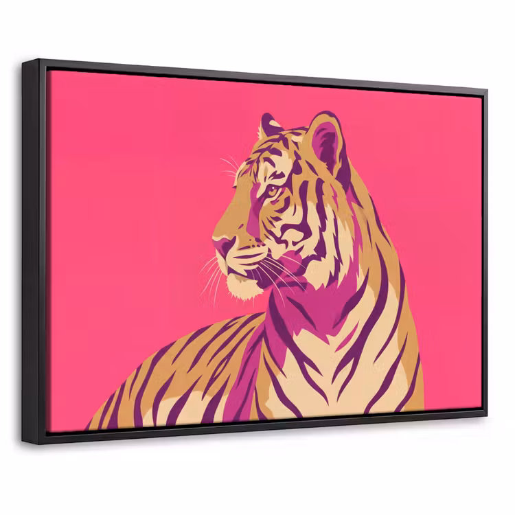 Canvas met lijst - Tijger - Modern - Neon — 1