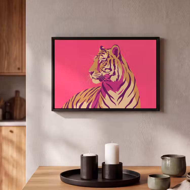 Canvas met lijst - Tijger - Modern - Neon — 2