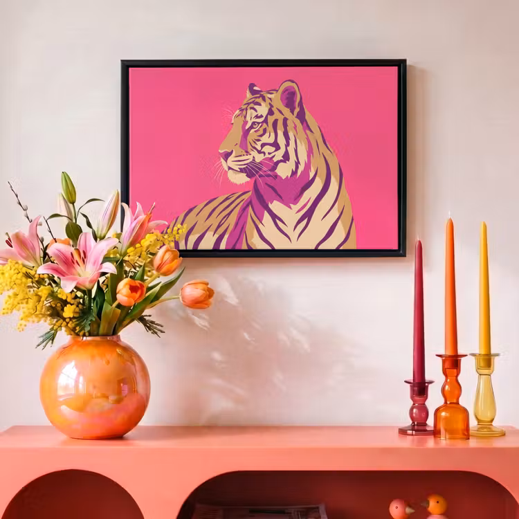 Canvas met lijst - Tijger - Modern - Neon — 4