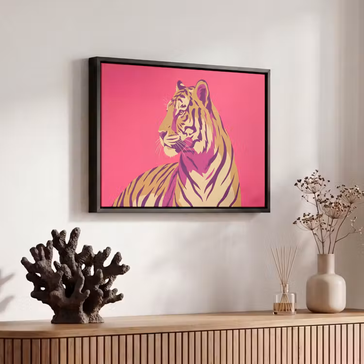 Canvas met lijst - Tijger - Modern - Neon — 6
