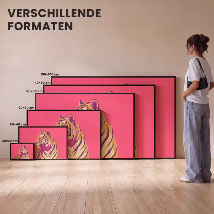 Canvas met lijst - Tijger - Modern - Neon — 7