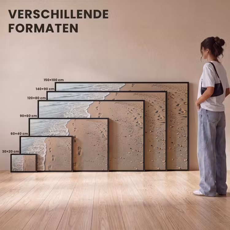 Canvas met lijst - Voetstappen - Vloedlijn - Zee — 7