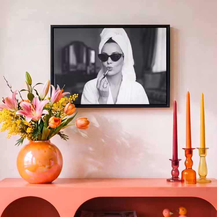 Canvas met lijst - Zonnebril - Vrouw - Zwart - Wit — 4
