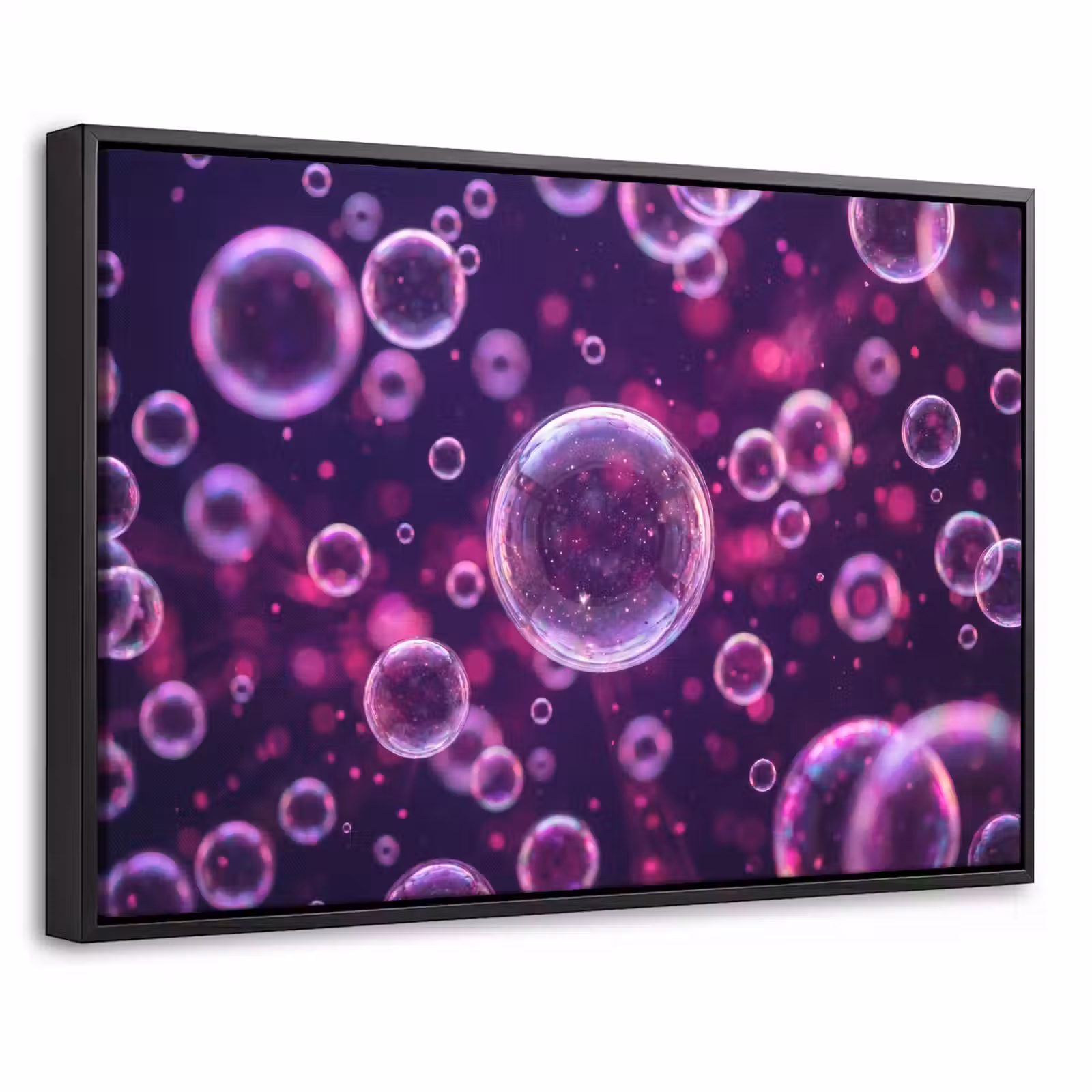 Canvas met lijst - Paars - Bubbels - Schuim — 1