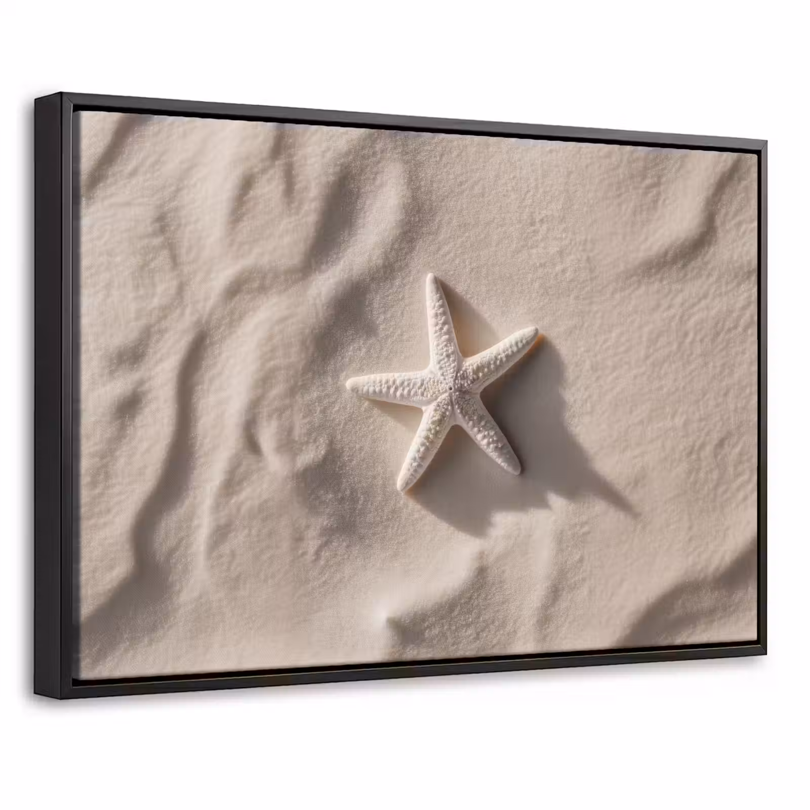Canvas met lijst - Strand - Zeester - Zand - Beige — 1