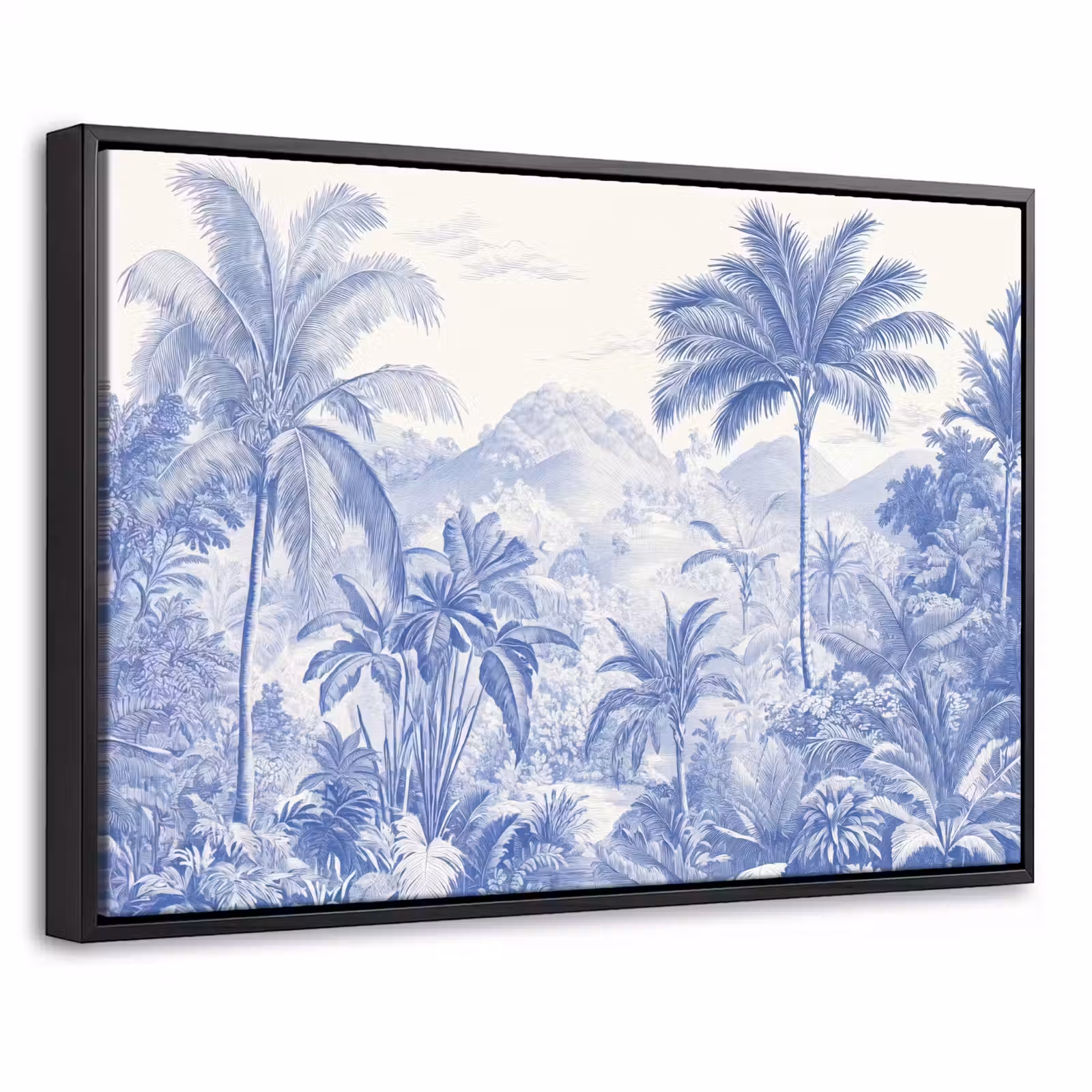 Canvas met lijst - Tropisch - Jungle - Blauw — 1