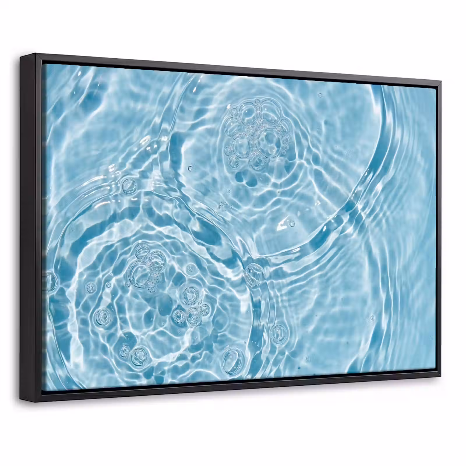 Canvas met lijst - Water - Blauw - bubbels — 1