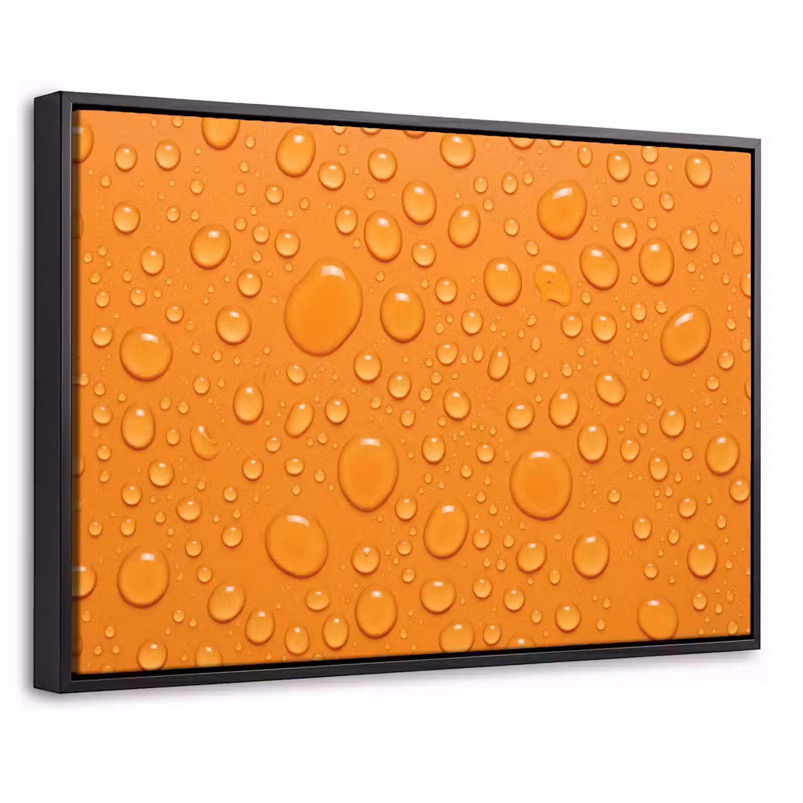 Canvas met lijst - Water - Druppels - Oranje — 1