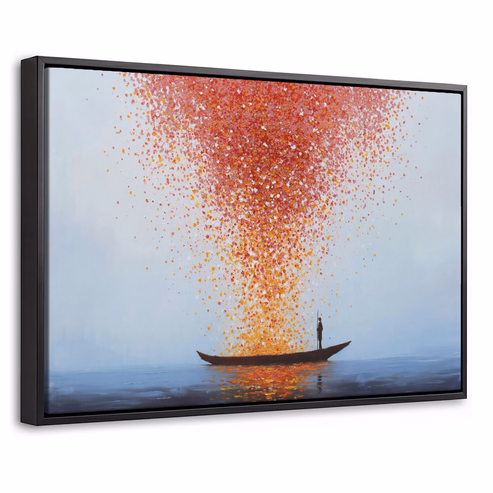 Canvas met lijst - Wolk - Confetti - Boot - Wateroppervlakte — 1