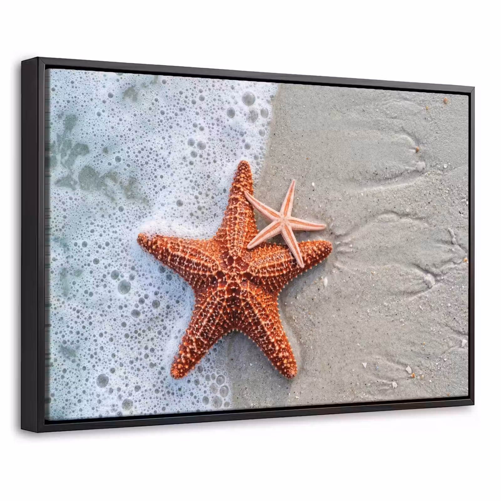 Canvas met lijst - Zeester - Strand - Zee — 1