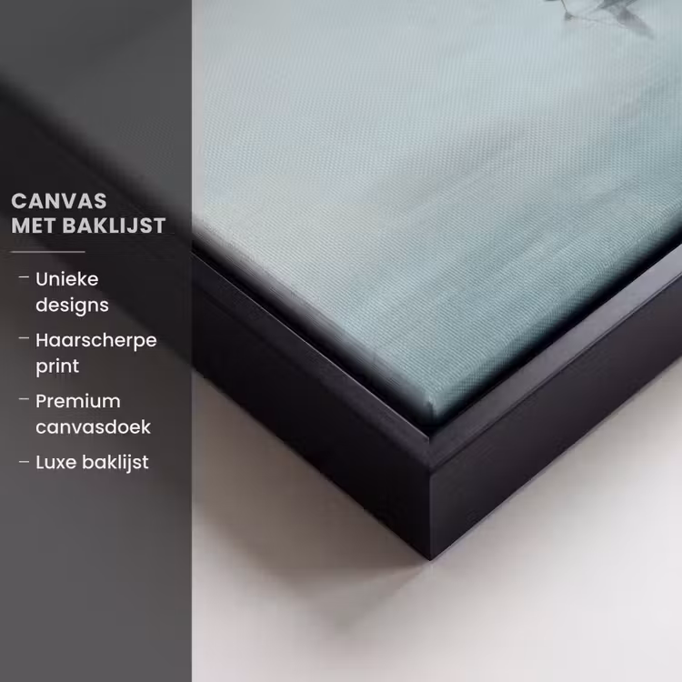 Canvas met lijst - Bloesems - Minimalistisch - Wateroppervlak - Boot — 5