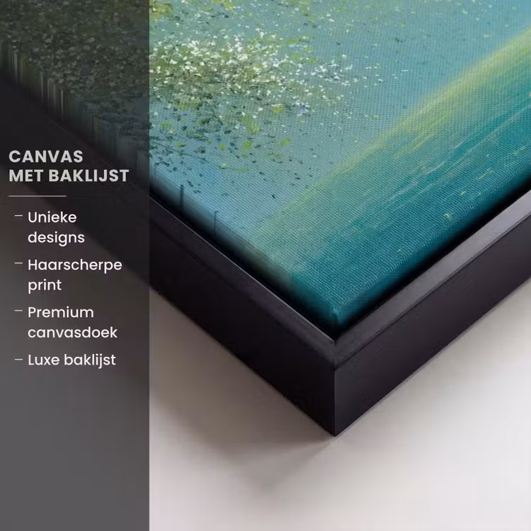 Canvas met lijst - Bootje - Water - Bladeren - Bloesems — 5