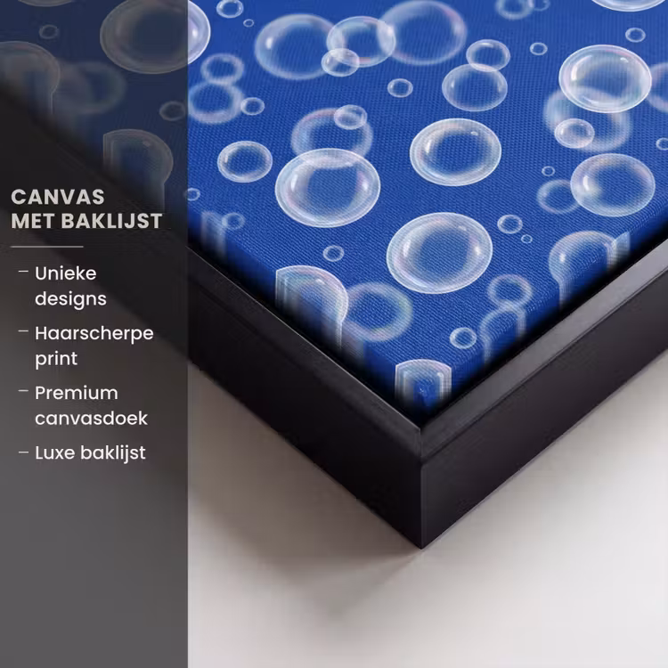 Canvas met lijst - Bubbels - Patroon - Blauw — 5