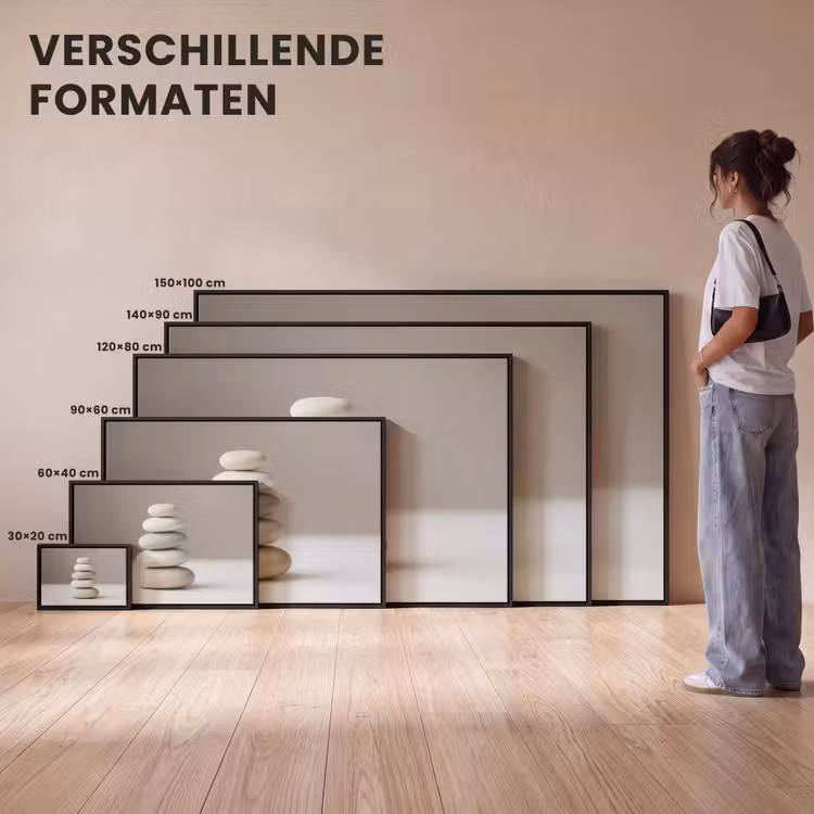Canvas met lijst - Gestapelde - Stenen - Grijs — 7