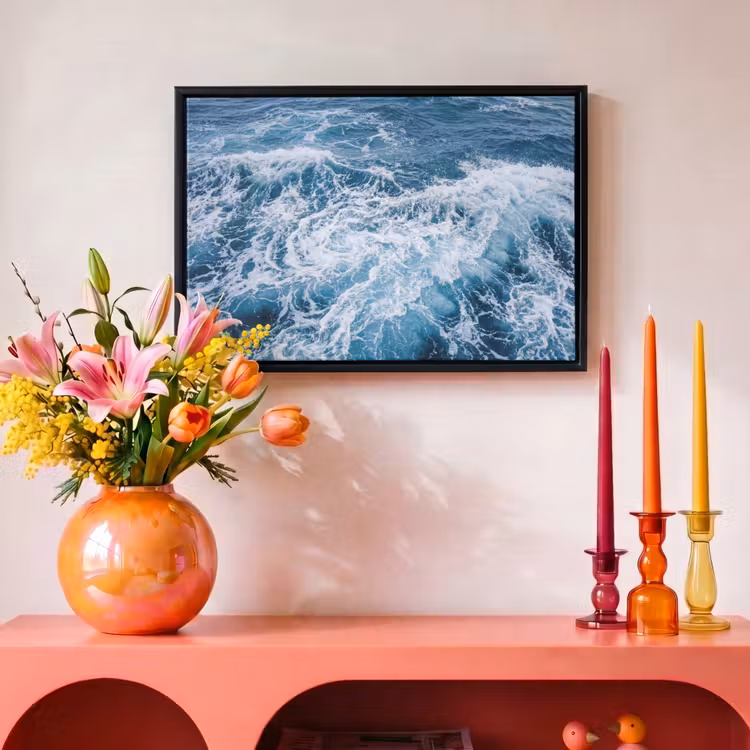 Canvas met lijst - Golven - Oceaan - Blauw — 4