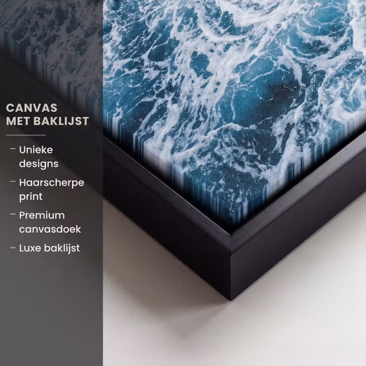 Canvas met lijst - Golven - Oceaan - Blauw — 5