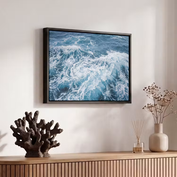 Canvas met lijst - Golven - Oceaan - Blauw — 6