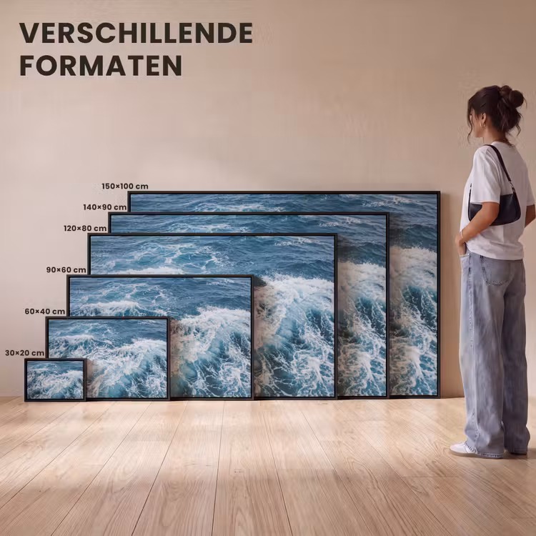 Canvas met lijst - Golven - Oceaan - Blauw — 7