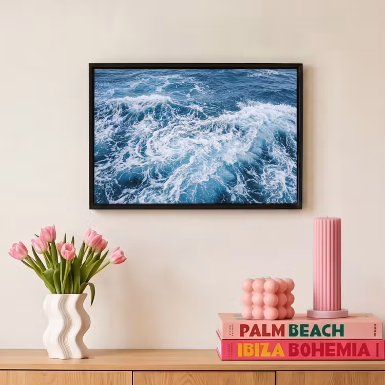 Canvas met lijst - Golven - Oceaan - Blauw — 8