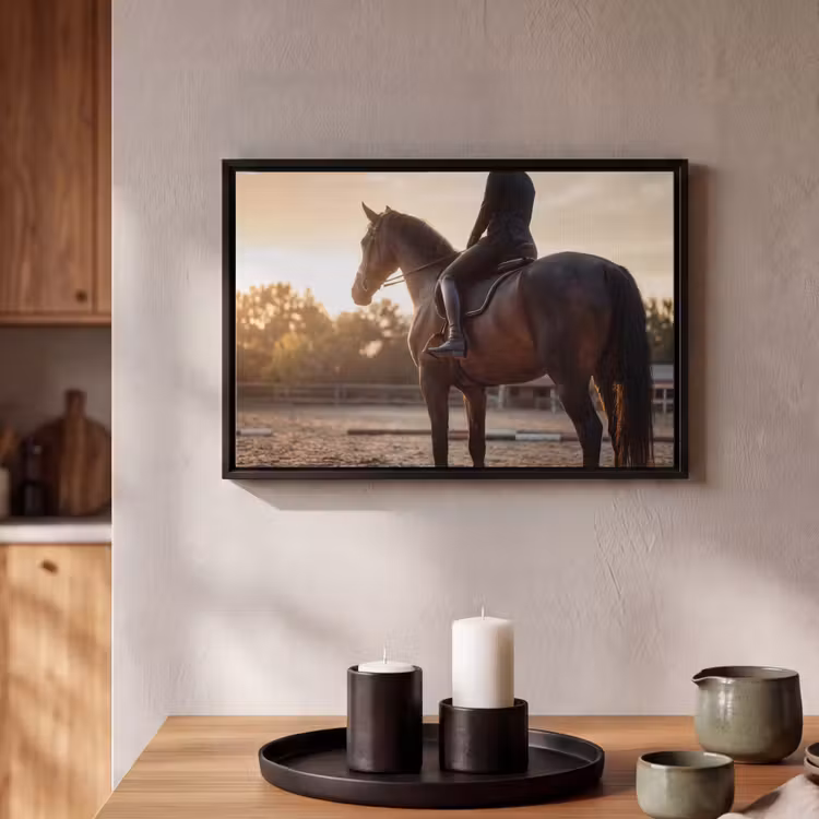 Canvas met lijst - Harmonie - Ruiter - Zon — 2
