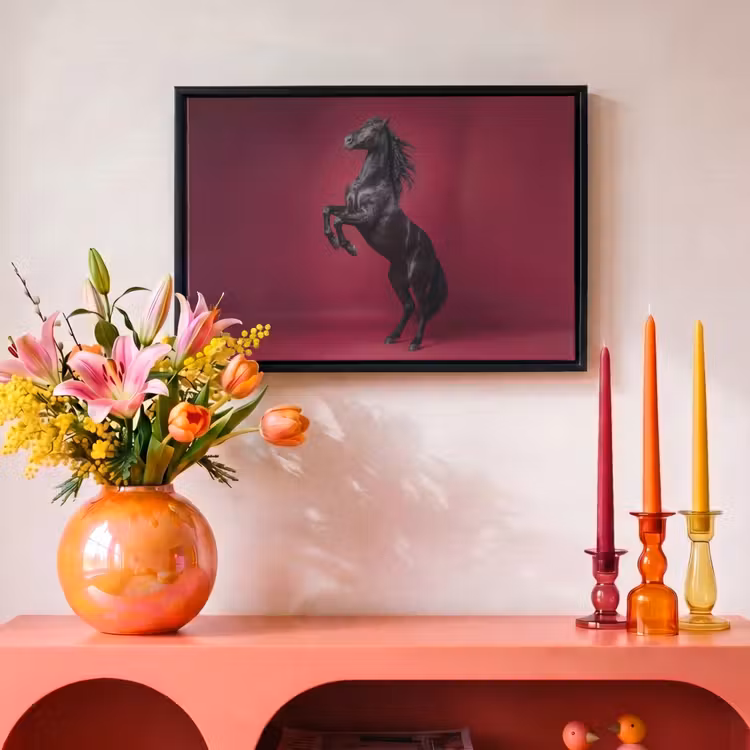 Canvas met lijst - Hengst - Steigert - Rood — 4