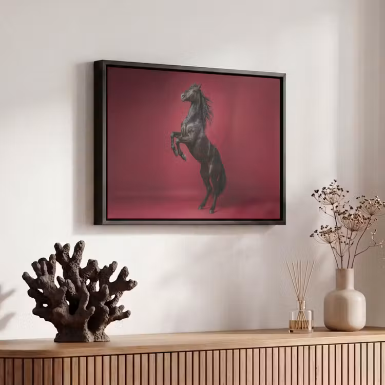 Canvas met lijst - Hengst - Steigert - Rood — 6