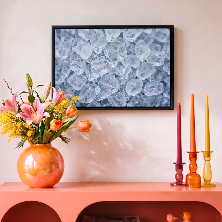 Canvas met lijst - Ijsblokjes - Water - Blauw — 4