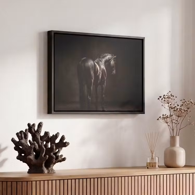 Canvas met lijst - Krachtig - Paard - Donker — 6
