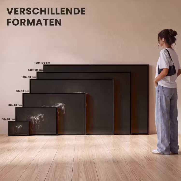 Canvas met lijst - Krachtig - Paard - Donker — 7