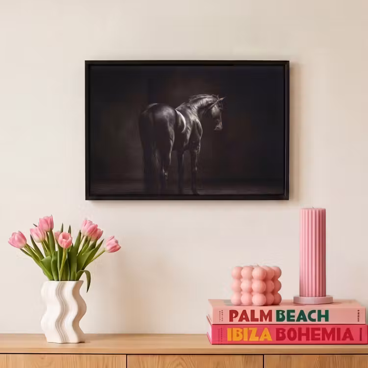 Canvas met lijst - Krachtig - Paard - Donker — 8
