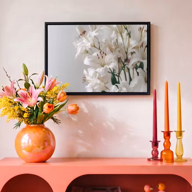 Canvas met lijst - Lelies - Boekte - Wit - Meeldraden — 4