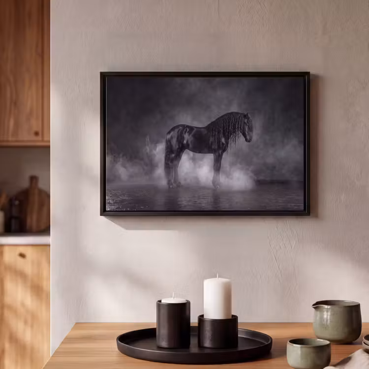 Canvas met lijst - Paard - Magisch - Zwart — 2