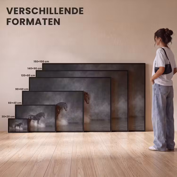 Canvas met lijst - Paard - Magisch - Zwart — 7