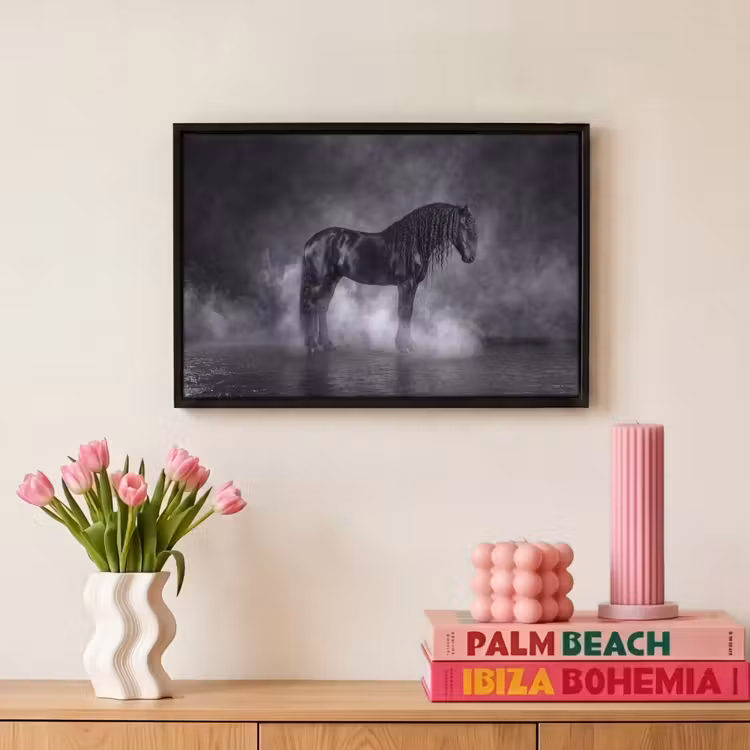 Canvas met lijst - Paard - Magisch - Zwart — 8
