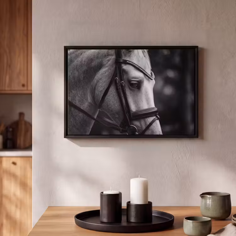 Canvas met lijst - Paard - Schimmel - Portret — 2