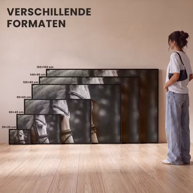 Canvas met lijst - Paard - Schimmel - Portret — 7